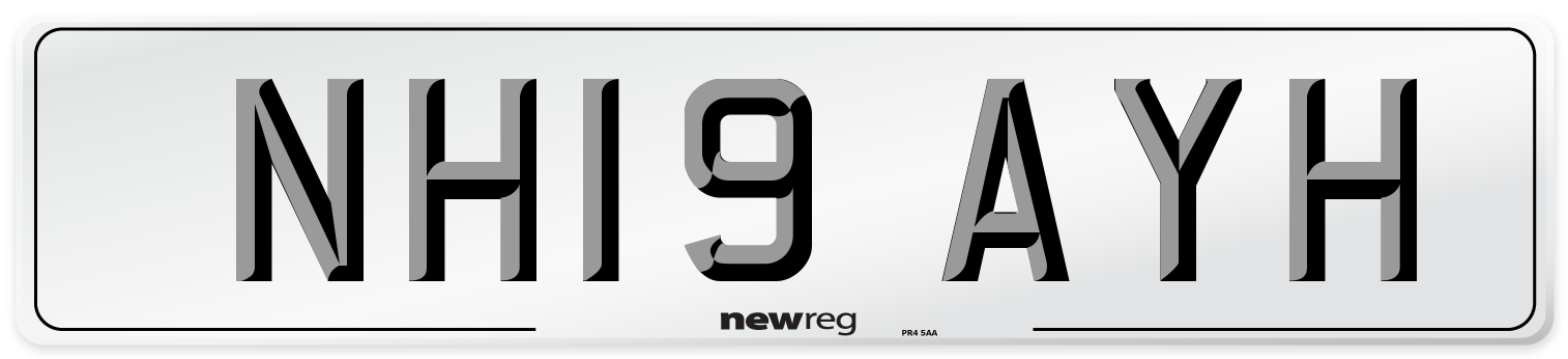 NH19 AYH Number Plate from New Reg